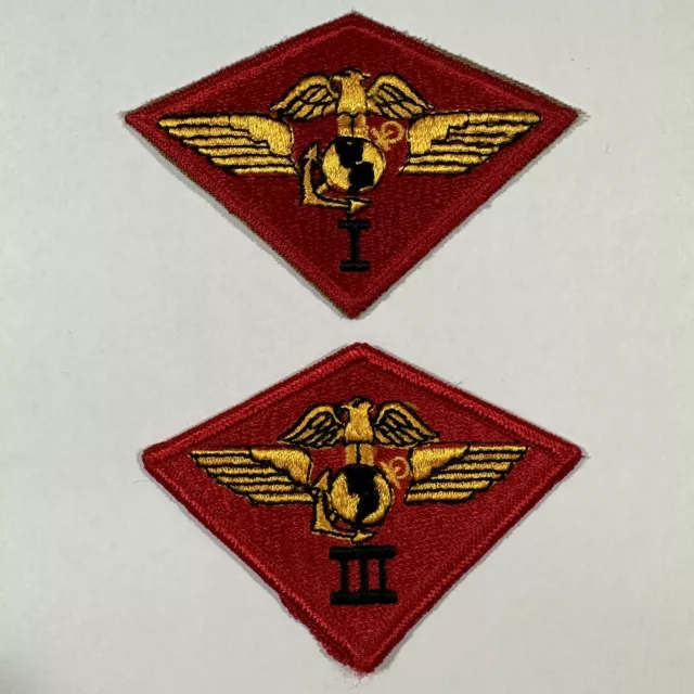 WW2 WWII World War USMC US Marine Corps 1 & 3 aircraft wing patch MAW Cut Edge