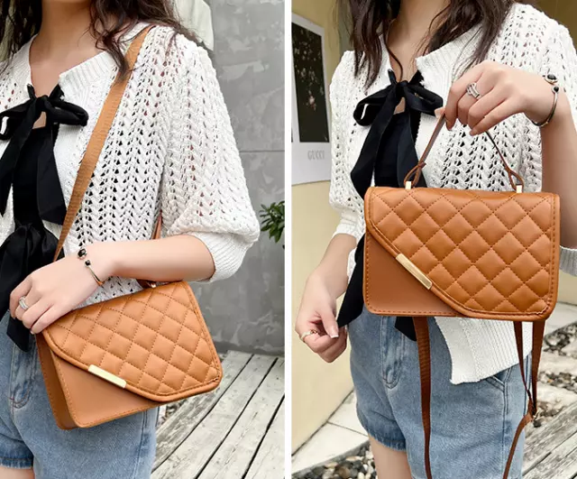 Bolso Pequeño Transversal de Cuero Cartera Elegante para Niña y Mujer de Moda