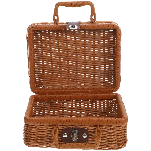 Panier Rangement Imitation Rotin Cabilock - 29x25x18cm - Multifonction Maison