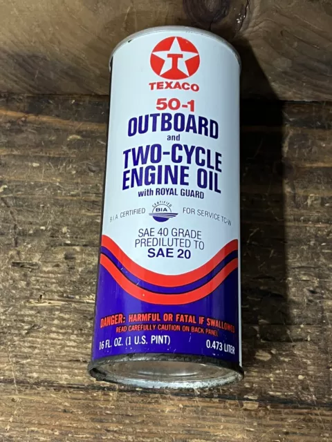Vintage Collectible  Texaco Outboard Motor Oil Can Empty