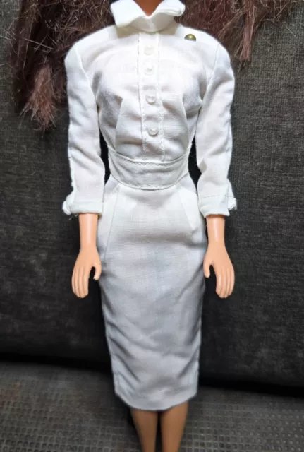 Vintage Barbie Doll Registered Nurse White Dress Outfit 1960s Authentic RN