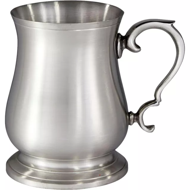 Pewter Heavy Hand Cast Tankard 1 Pint Abbey Bell Satin Perfect for Engraving