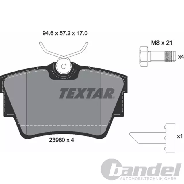 TEXTAR BREMSSCHEIBEN + BELÄGE HINTEN passend für OPEL VIVARO FIAT TALENTO TRAFIC 3