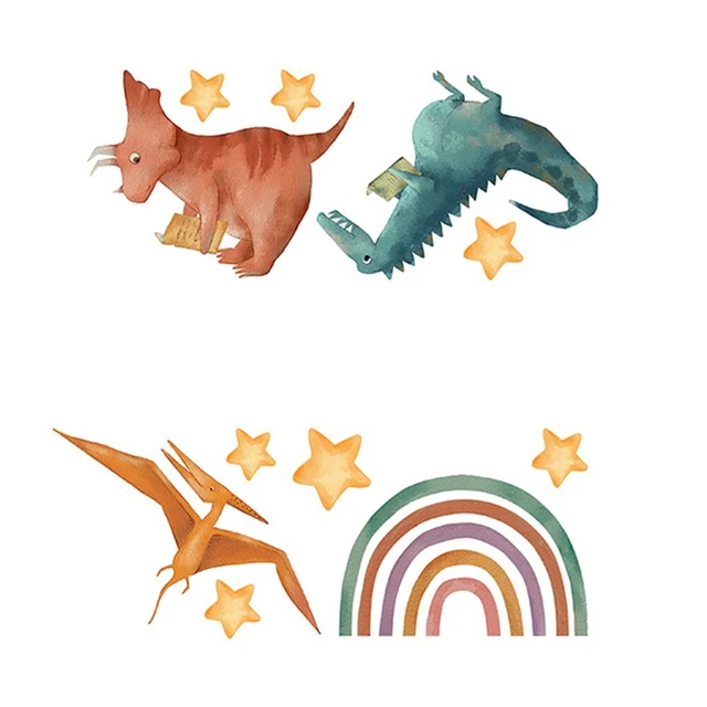 Colorful and Vibrant Dinosaur Switch Wall Sticker Adhesive PVC Material