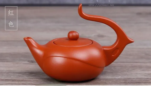 12cm Wonderful Yixing Purple Clay Manual Sculpture Red Small Celestial Teapot