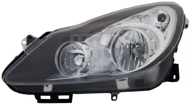 Vauxhall Corsa 2006-2011  Black Headlight Headlamp Left Side Near Side Passenger