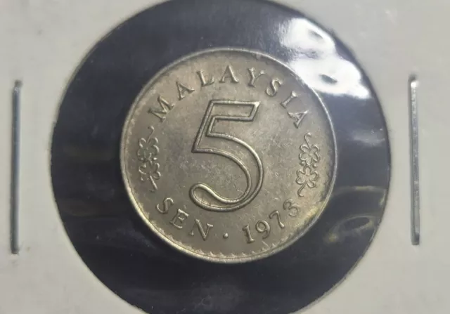 Malaysia 5  Sen Coin 1973 Error Rotated