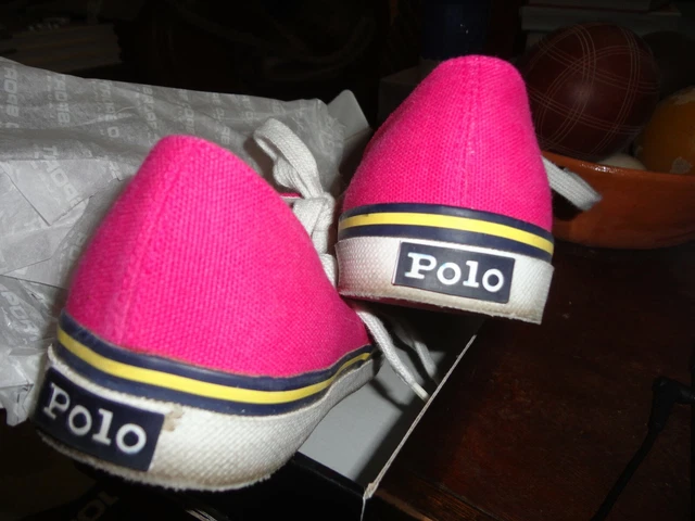 CUTE RALPH LAUREN POLO SPORT RARE VINTAGE SNEAKERS CANVAS YARMOUTH SHOES 9B Box