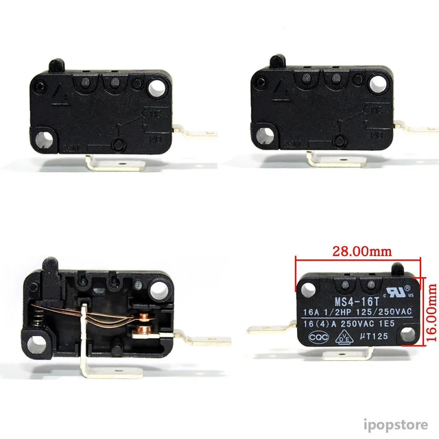 16A 250VAC Micro Limit Switch for MS4-16T Game Console, Air Conditioner Parts HY
