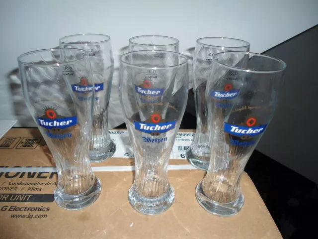 6 Bicchieri Coppe Calici Boccali Birra "Tucher"  0,3L