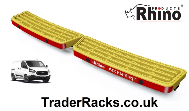 FORD TRANSIT CUSTOM 2012 to 2017 Rhino Access Twin Steps Yellow With ...