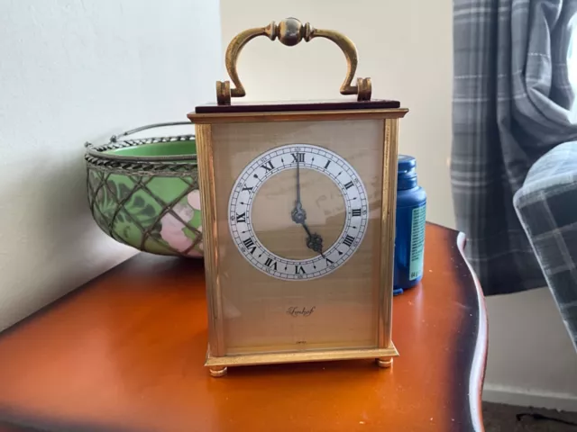 Old Vintage Heavy IMHOF Swiss Carriage Clock 8 days Visible Movement