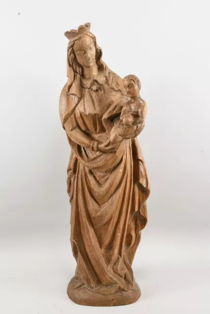 B56V06- Holz Heiligenfigur Madonna mit Kind, geschnitzt