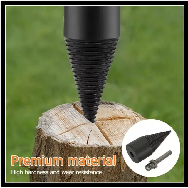 Firewood Drill Bit Wood Log Splitter Screw-Splitting Cone Driver High Speed AUS