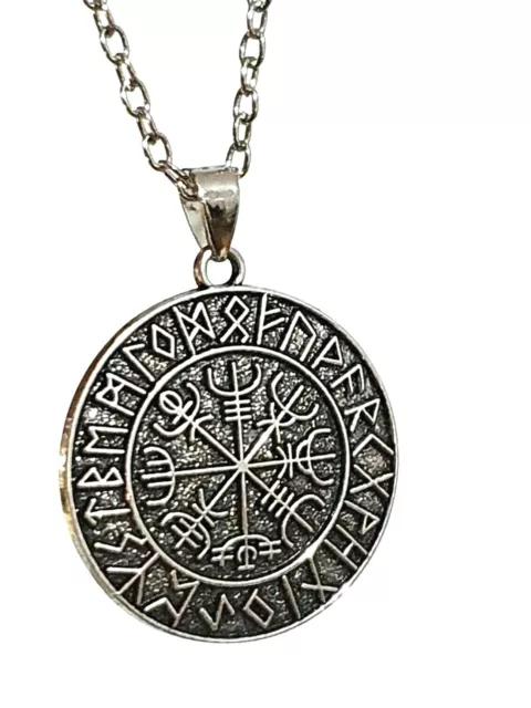 Vegvisir Pendant Necklace Way Finder Viking Rune Icelandic Compass Jewellery