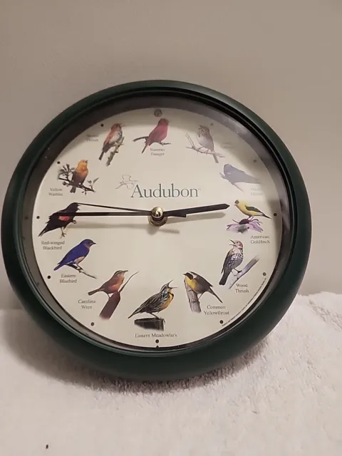 Vintage National Audubon Society Quartz Singing Bird Sound Wall Clock