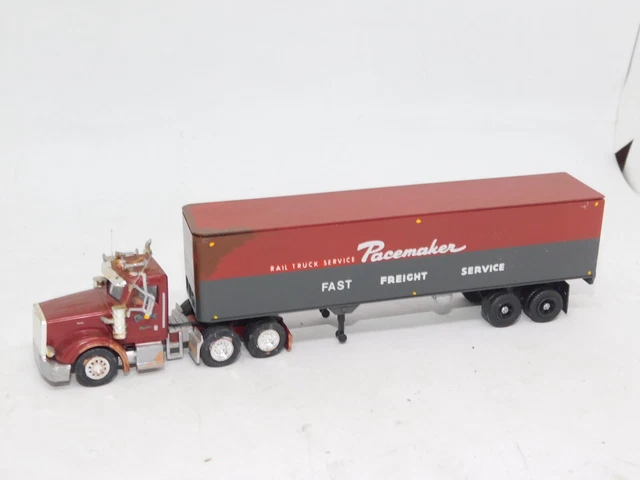 1/87 Ho Semi Truck Tractor Trailer Custom Pacemaker Rail Service Tonkin
