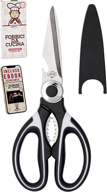 Horus23 Forbici Da Cucina Professionali Multiuso in Acciaio Inox Con Apribottigl