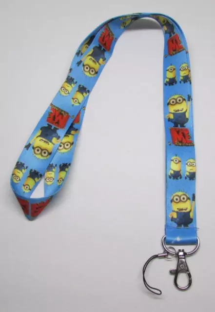 MINIONs Despicable Me LANYARD KEY CHAIN Ring Keychain ID Holder NEW