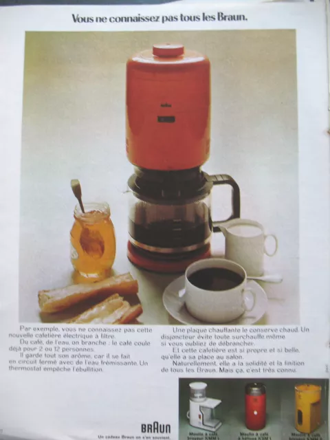 Brown Press Advertisement Electric Coffee Maker French Ad 1972