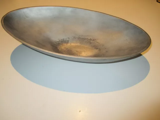 Silver Metal Oval Bowl boat style stamped "Made for Marty Mickey"