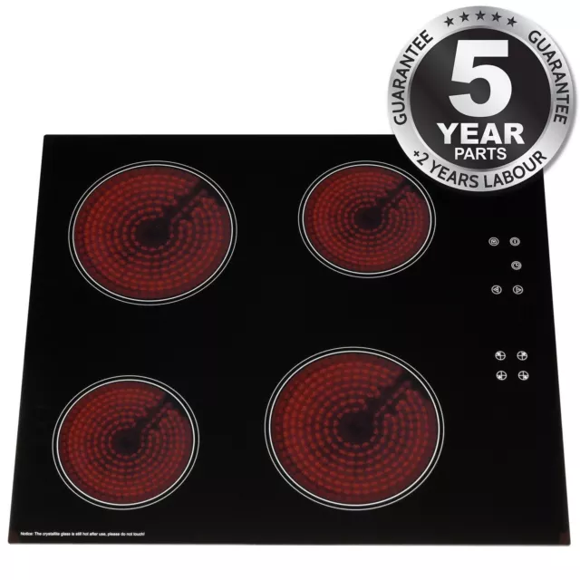 SIA CERH60BL 60cm 4 Zone Touch Control Electric Ceramic Hob In Black