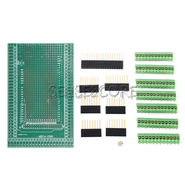 Double-side PCB Prototype Screw Terminal Block Shield Board For Arduino Mega2560