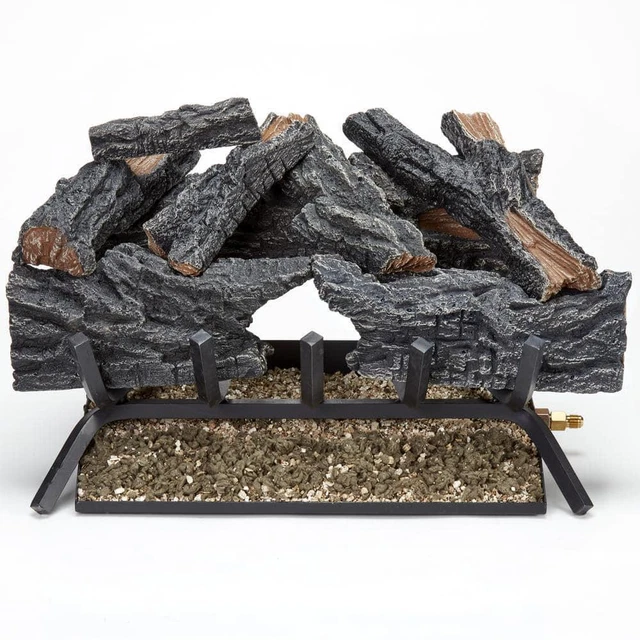 Chimenea de gas ventilado HearthSense tronco 24" brasas brillantes a juego luz madera dividida
