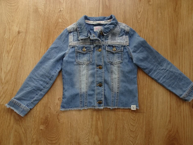 MANTARAY girls blue denim jeans jacket coat AGE 8 YEARS excellent