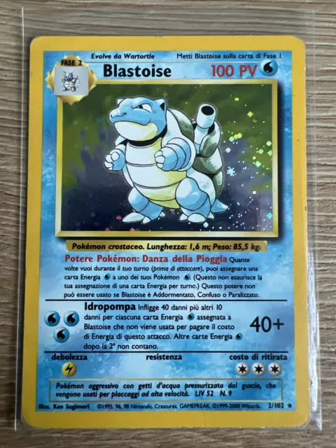 Pokemon Blastoise 2/102 set base Holo ita