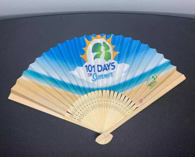 NJ Lottery Double Sided Paper Fan Summer Days Money Colorful Hand Held Folding