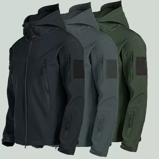 Mens Jacket Waterproof Military Tactical Soft Shell Jacket Work Windbreaker Coat