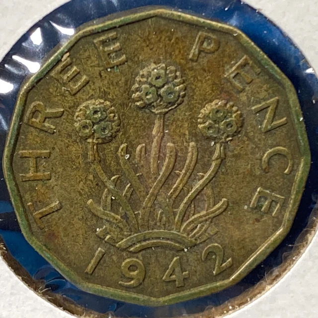 1942 Great Britain 3 Pence, George VI, KM# 849 (70081)
