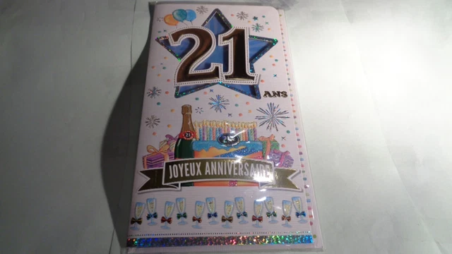 CARTE - JOYEUX Anniversaire - 21 Ans - Carte + Enveloppe - N°253 EUR 3 ...