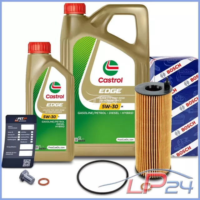 Bosch Filtre À Huile+6L Castrol Edge 5W-30 C3 Pour Bmw Série 3 E91 E92 318 320