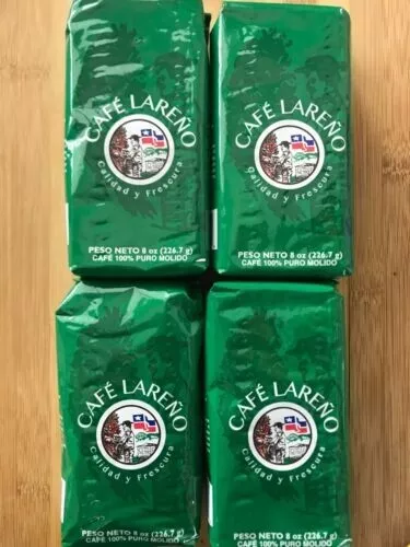 Café Lareño-Authentic Puerto Rican Coffee-100% Pure. 8 oz Ground Coffee (4 Pack)