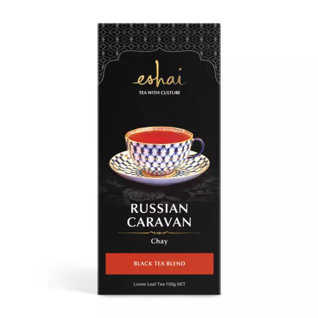 Eshai Russian Caravan Tea (Chay) - Black Tea Blend - 100g Box Loose Leaf Tea