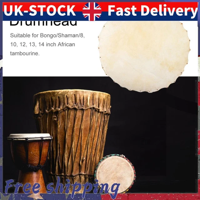 Drum Goat Skin Head for African Tambourine Percussion Drum Part (Diameter 370mm)