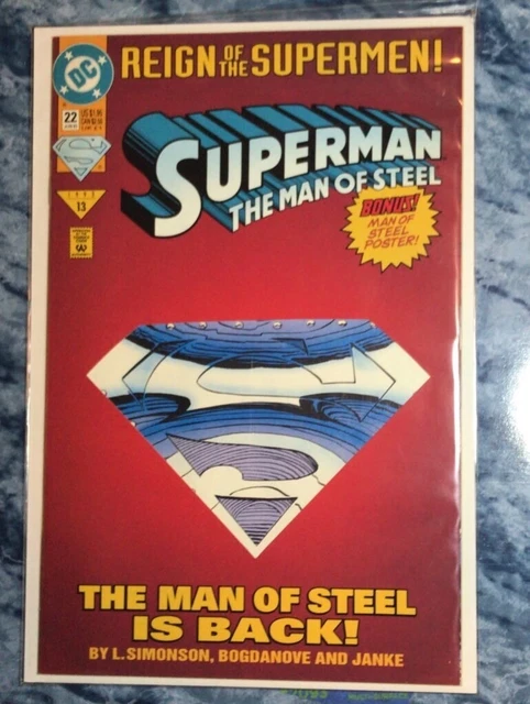 Superman Man of Steel #22 *1st App. Steel* (DC Comics 1993) Die Cut Cover