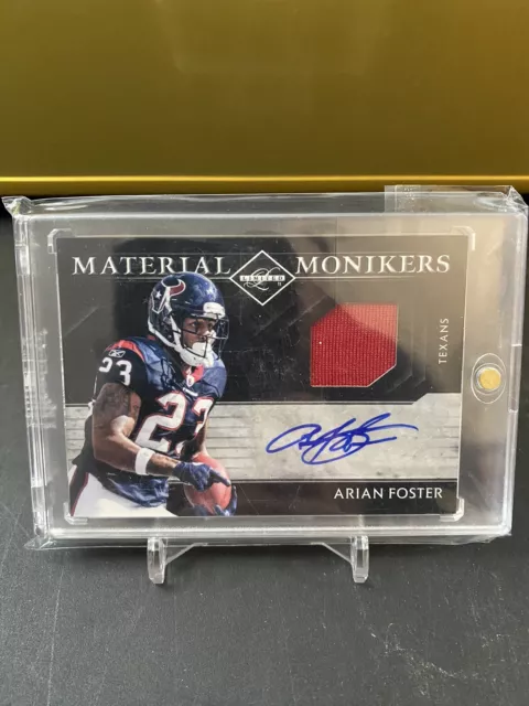 2011 panini limited arian foster Material Monikers Patch Auto #15/50