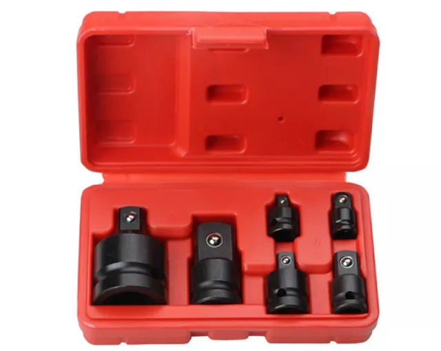 6 Piece Impact Socket Adapter and Reducer Set Female to Male 1/4" 3/8" 1/2" 3/4"