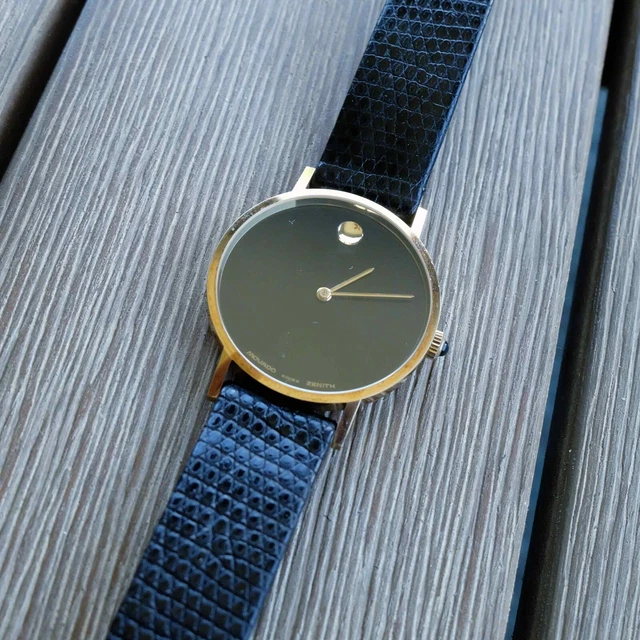 Zenith Movado Moma MOVADO MUSEUM 14K Yellow Gold Black