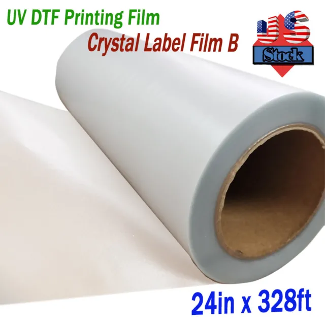12in x 328ft Waterproof UV DTF Printing Film PET Film Crystal Label Film B