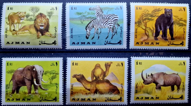 UNITED ARAB EMIRATES Ajman MNH Desert Animals - Air Mail 6 Stamps Full ...