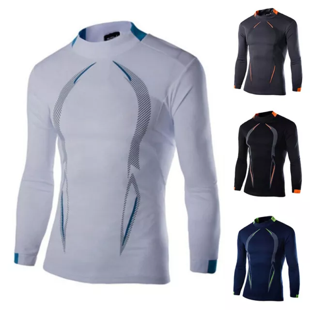 MEN RASH GUARD Shirts Quick Dry Swim Shirts UV Protection Long Sleeve T ...