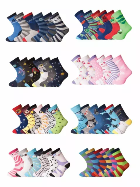 3 Pair Boys Girls Ankle Socks Children Kids Multicoloured Design Character £3.99