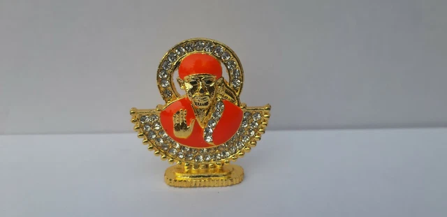 God Sri Sai Baba Hindu Idol Car Dashboard Metal Statue Decor Home,Temple &Office