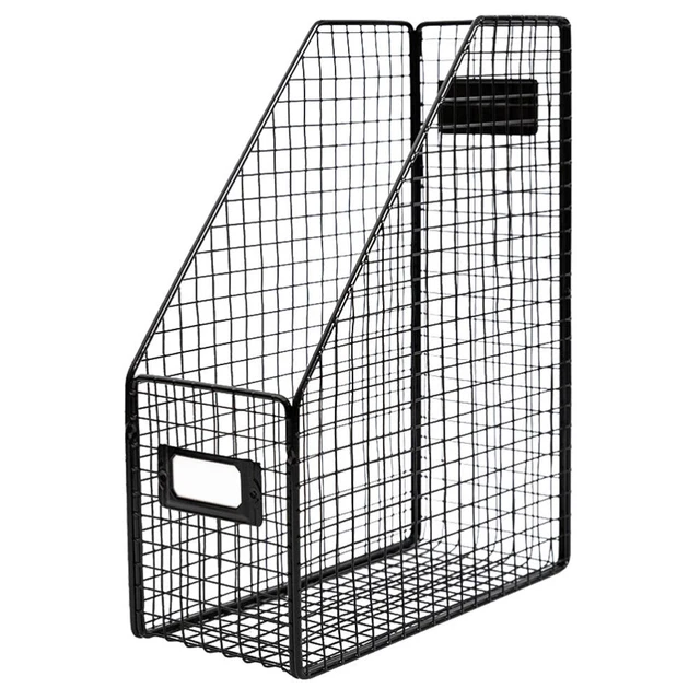File Organizer Mesh Bin Wrought Iron Storage Rack Metal File Holder Journal Desk