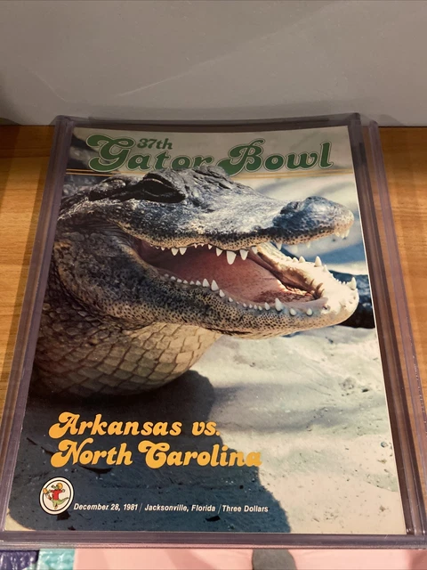 1981 37th Gator Bowl UNC Tar Heels vs Arkansas Razorbacks Football Program