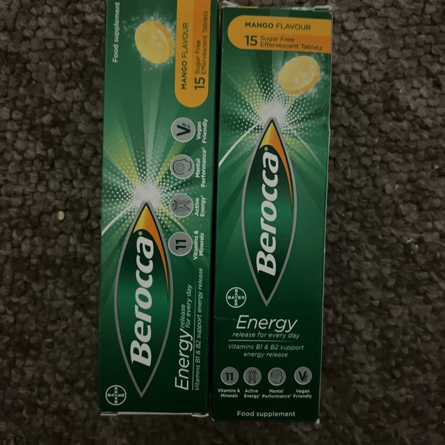 2 X BEROCCA Mango Flavoured Effervescent 15 Tablets £4.50 PicClick UK